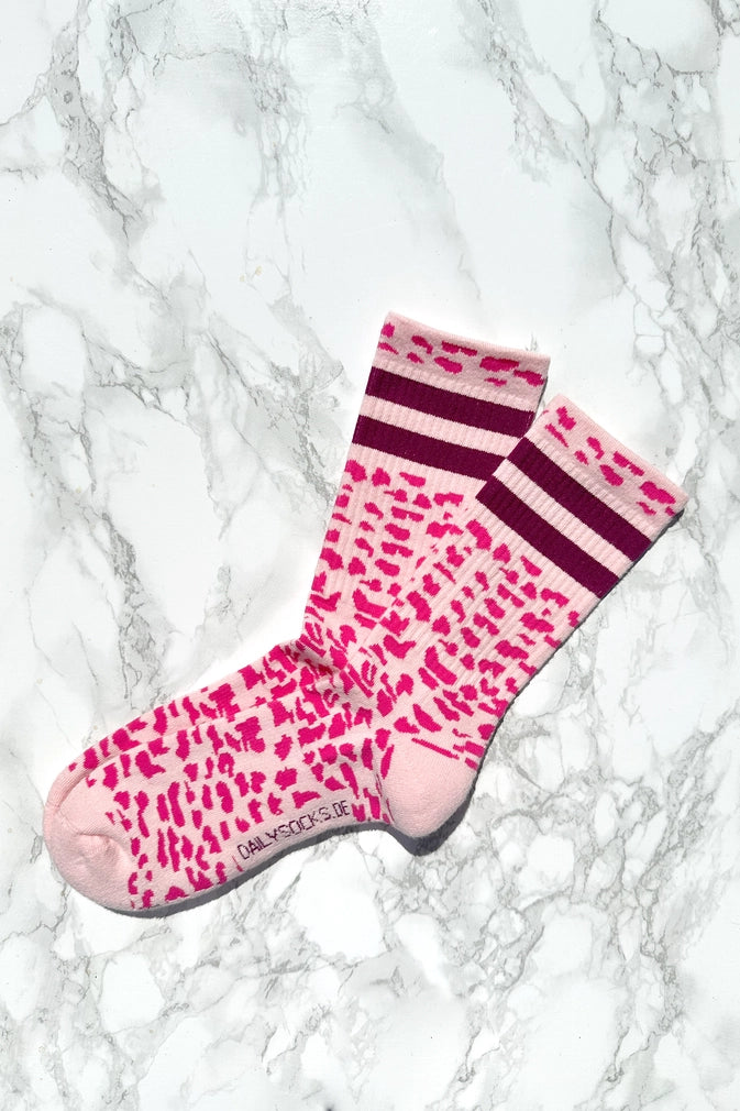 Socken AMANDA in rosa/burgund