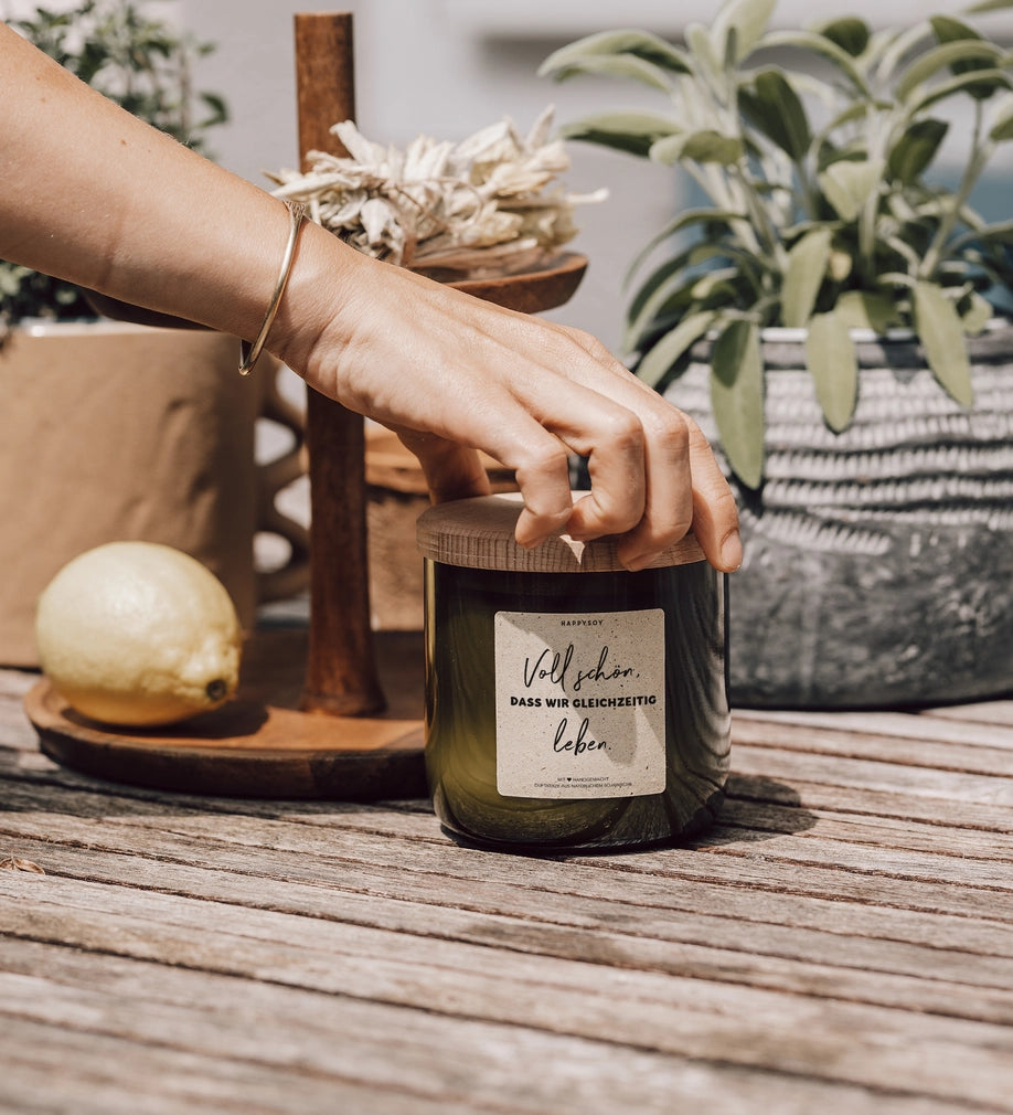 Duftkerze - Voll schön, dass wir gleichzeitig leben