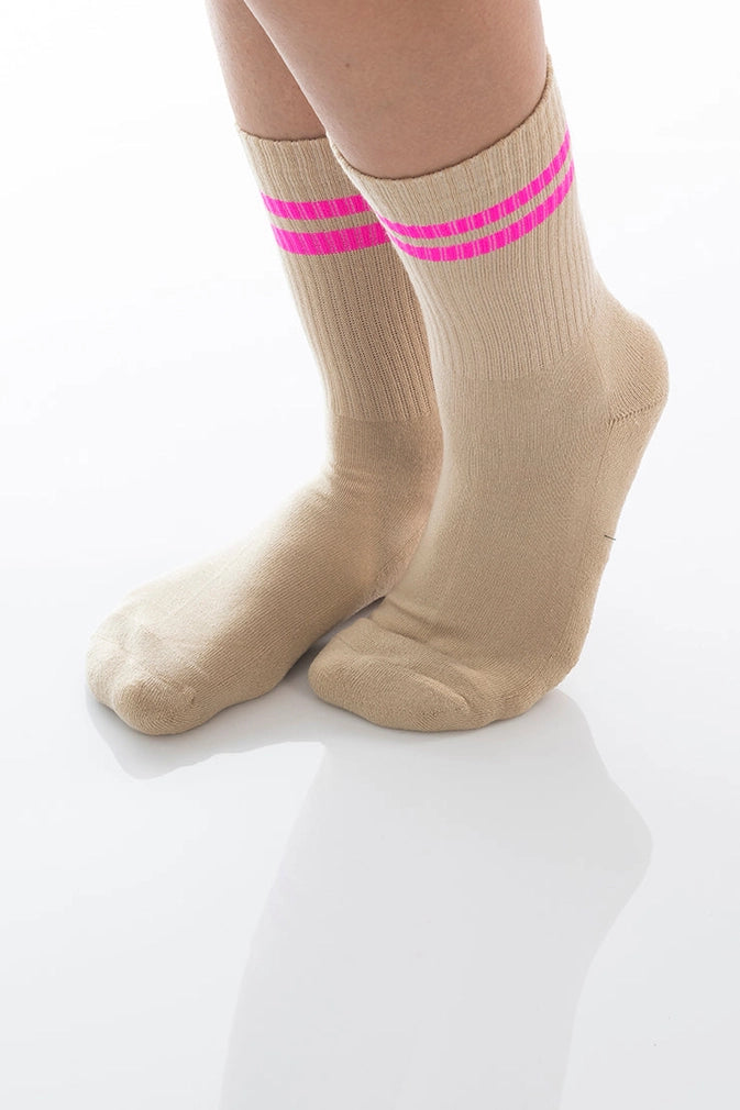 Socken VENUS in sand/neon pink