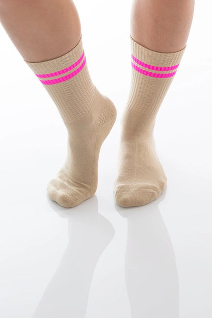 Socken VENUS in sand/neon pink