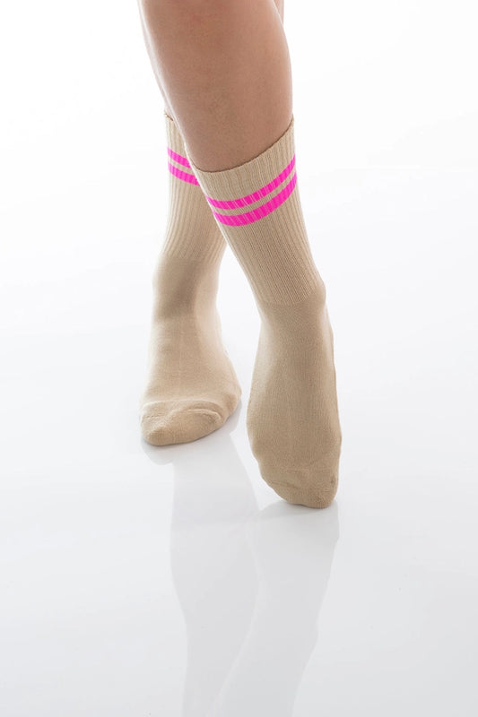 Socken VENUS in sand/neon pink
