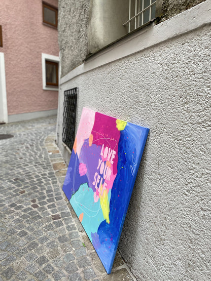 Love Yourself: Acrylbild von Julia Wenderoth (114 x 145 cm)