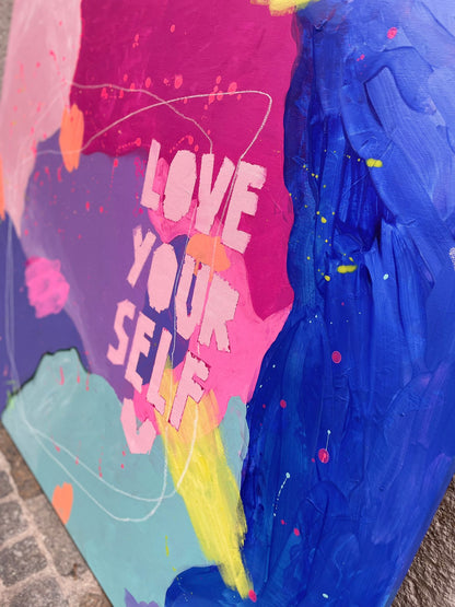 Love Yourself: Acrylbild von Julia Wenderoth (114 x 145 cm)