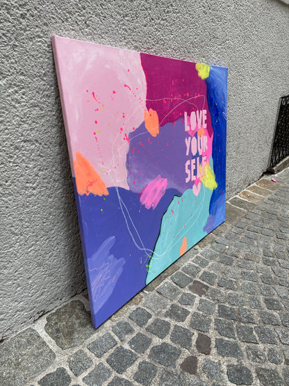 Love Yourself: Acrylbild von Julia Wenderoth (114 x 145 cm)