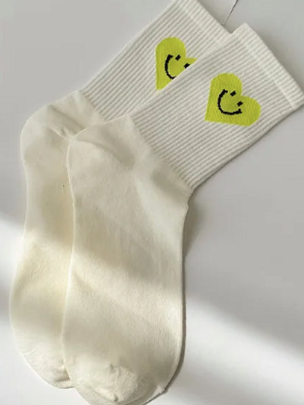 Socken mit Aufdruck NEON HERZ