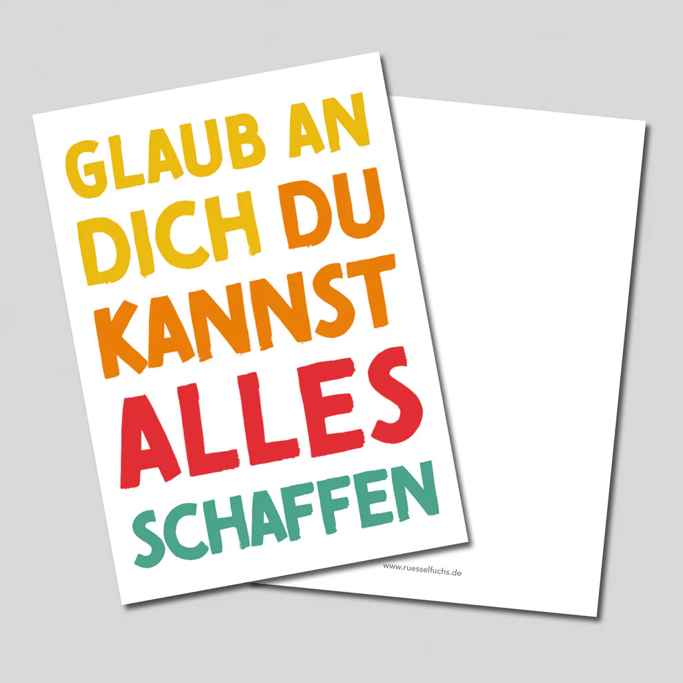 Postkarte GLAUB AN DICH für Kinder