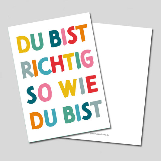 Postkarte DU BIST RICHTIG